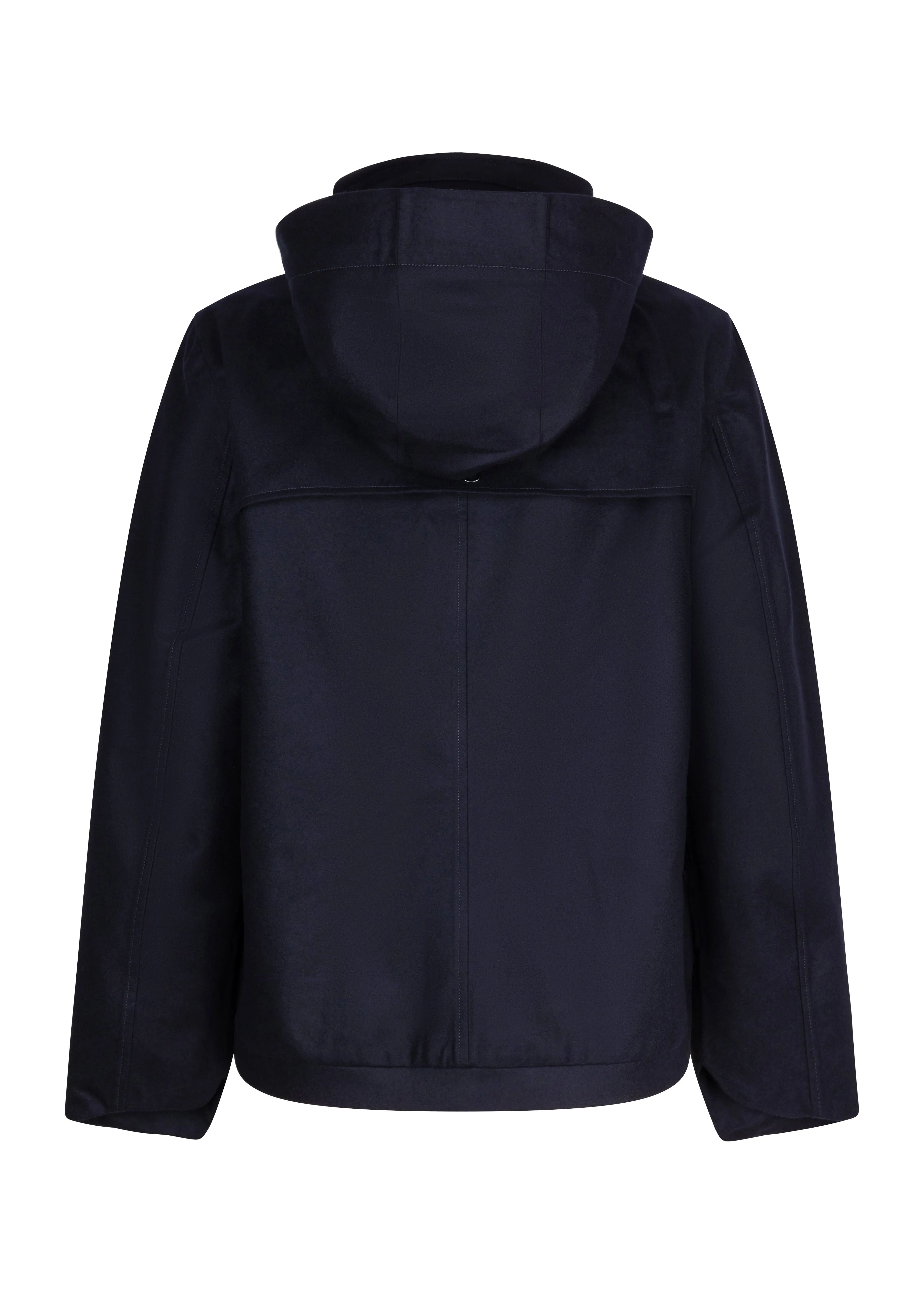 Waterproof Relaxed Fit Short Jacket  | Navy Wool