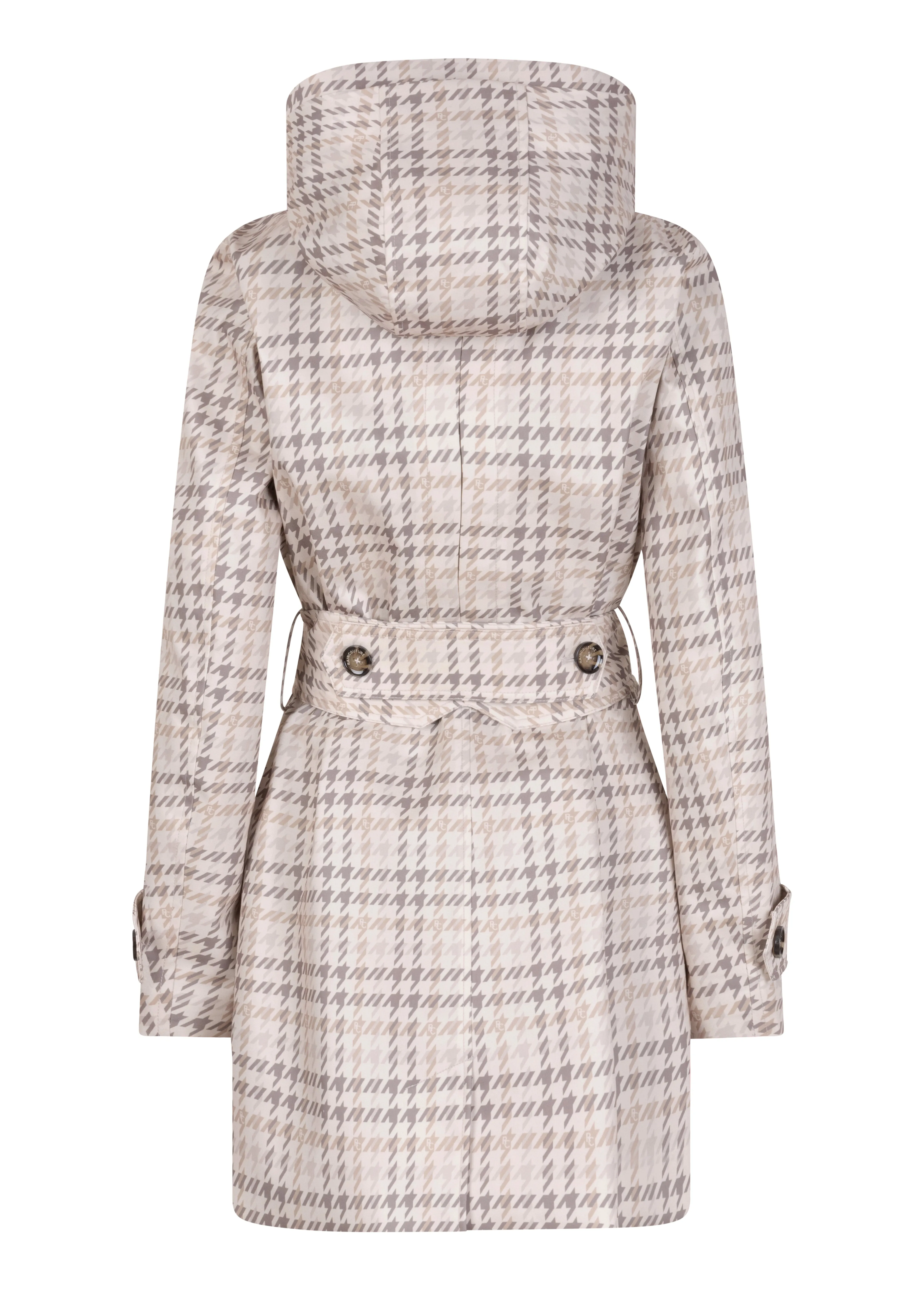 Waterproof Straight Fit Short Waistbelt Raincoat | Monogram Check