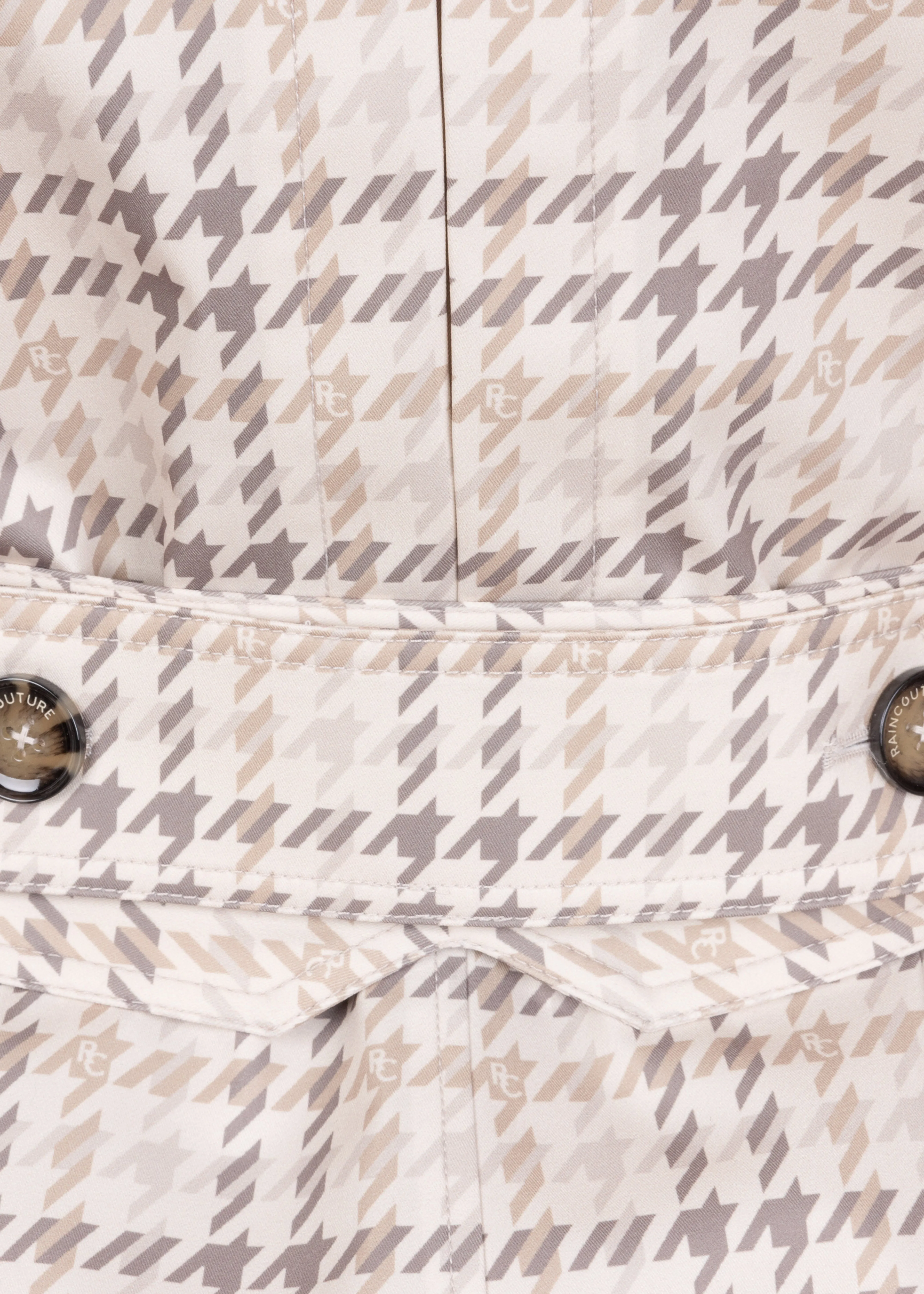 Waterproof Straight Fit Short Waistbelt Raincoat | Monogram Check