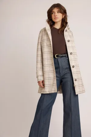 Waterproof Straight Fit Short Waistbelt Raincoat | Monogram Check