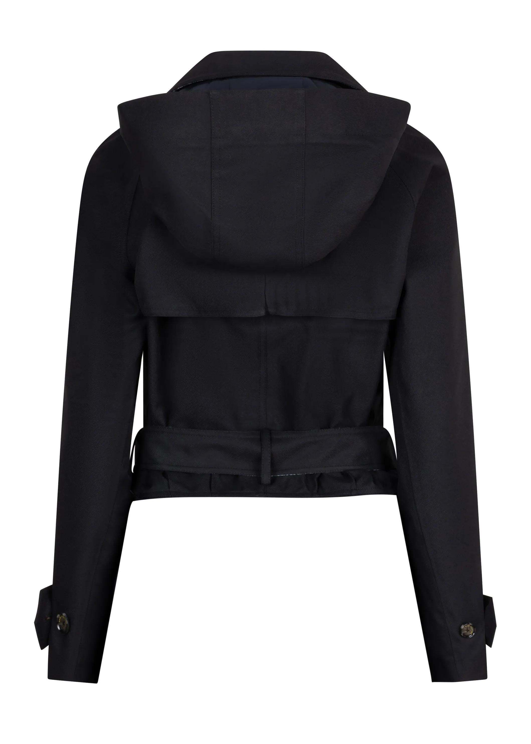 Waterproof Zip-Off Straight-Fit Trenchcoat  | Black
