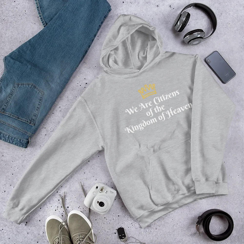 We Are Citizens, Unisex Adult Hooded Sweatshirt-White Text