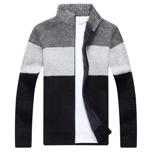 West Louis™ Fashion Striped Knitted Male Sweater