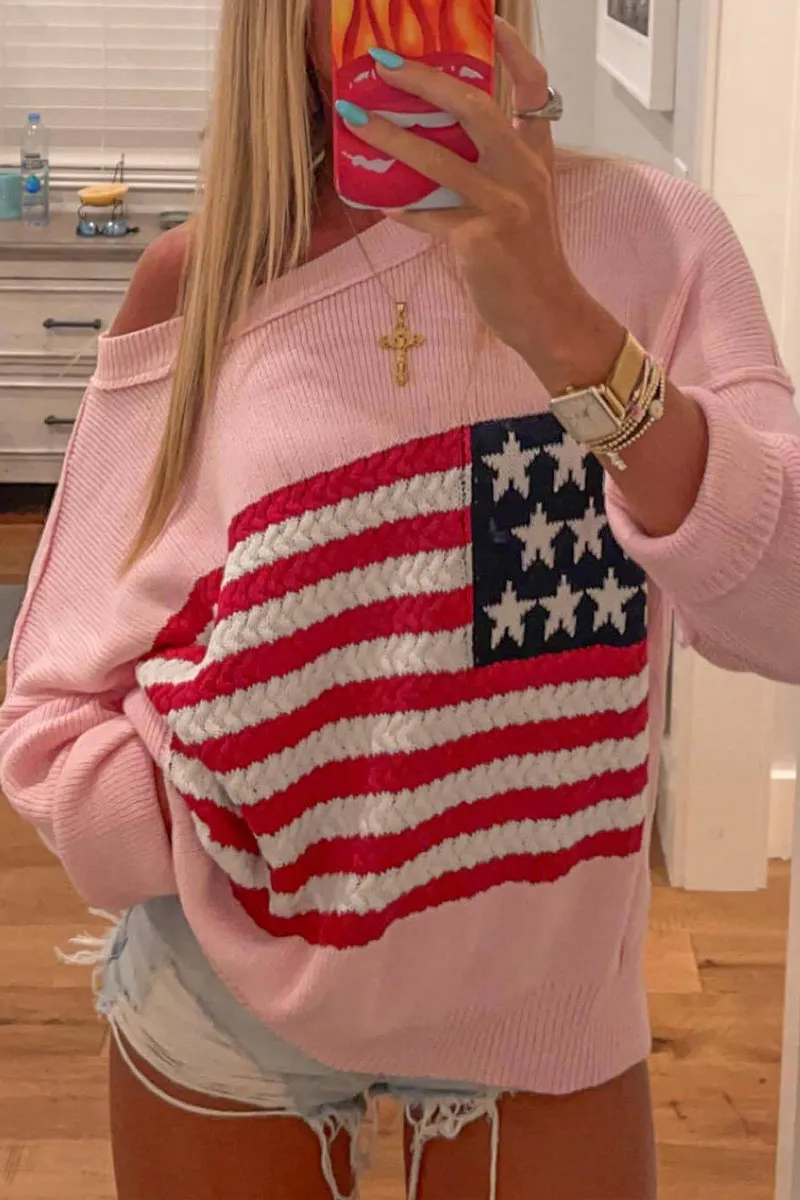 WG0125 US Flag Knitted Sweater