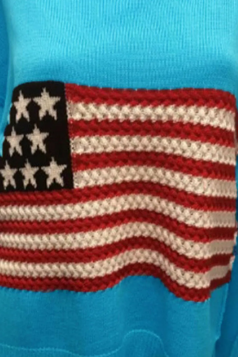 WG0125 US Flag Knitted Sweater