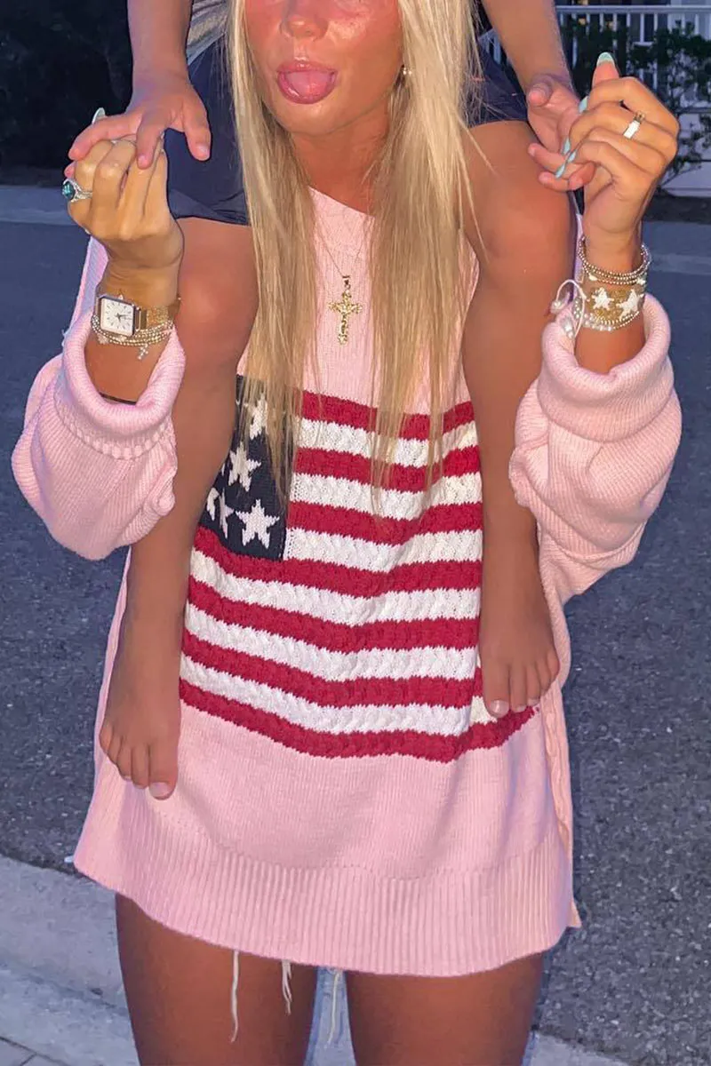 WG0125 US Flag Knitted Sweater