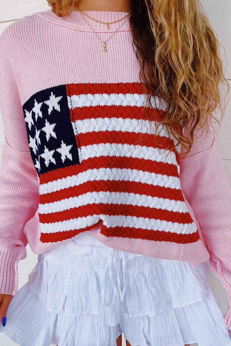 WG0125 US Flag Knitted Sweater