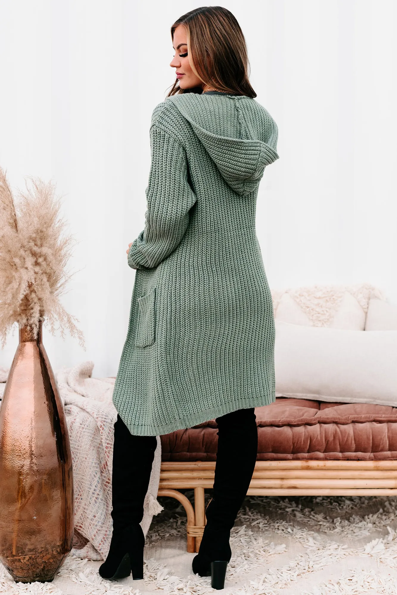 What Really Matters Hooded Cardigan (Sea Green)