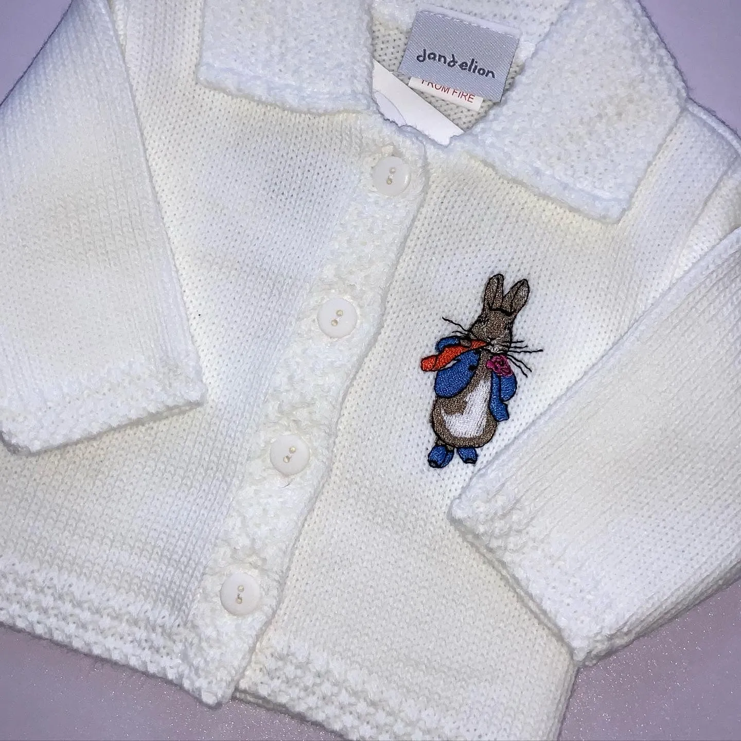 White  peter rabbit cardigan g225