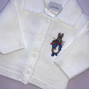 White  peter rabbit cardigan g225