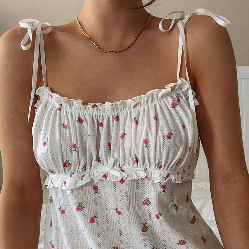 White Sleeveless Lace Strap Floral Dress