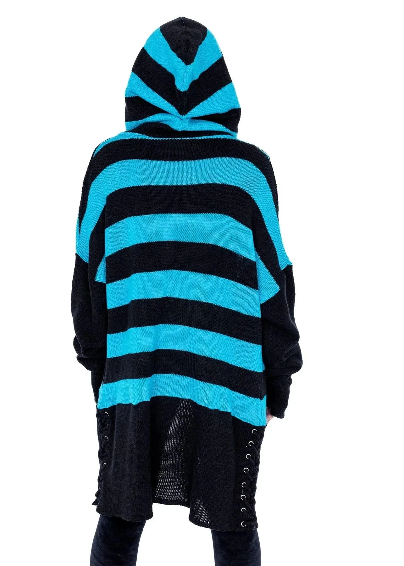 Willa Long Blue Black Cardigan