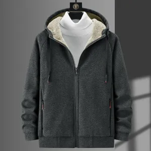 Winter Fleece Hoodies for Men - Thickened Sweatshirts with Lamb Fleece Lining