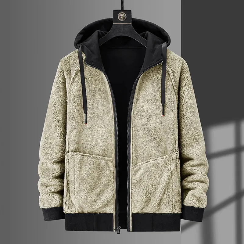 Winter Fleece Hoodies for Men - Thickened Sweatshirts with Lamb Fleece Lining