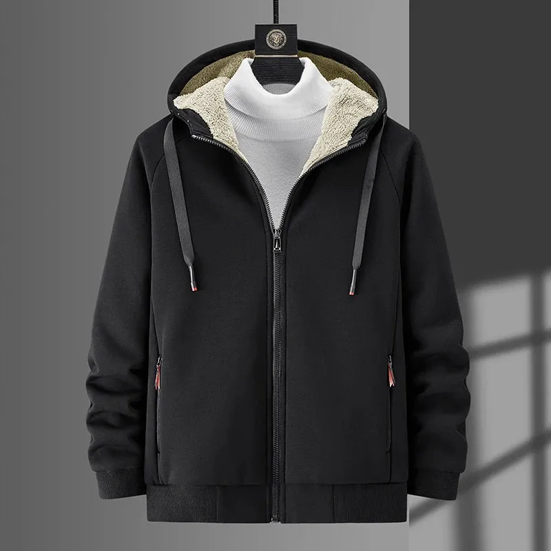 Winter Fleece Hoodies for Men - Thickened Sweatshirts with Lamb Fleece Lining