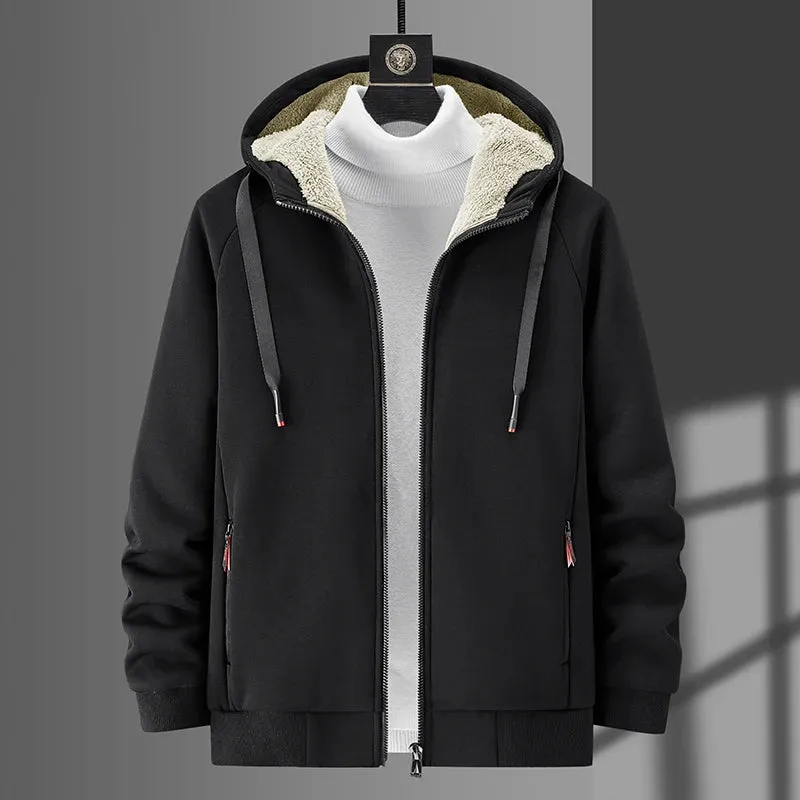 Winter Fleece Hoodies for Men - Thickened Sweatshirts with Lamb Fleece Lining