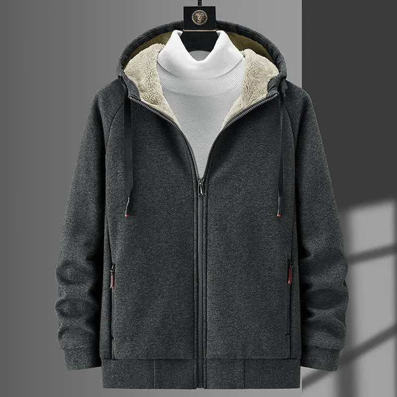 Winter Fleece Hoodies for Men - Thickened Sweatshirts with Lamb Fleece Lining