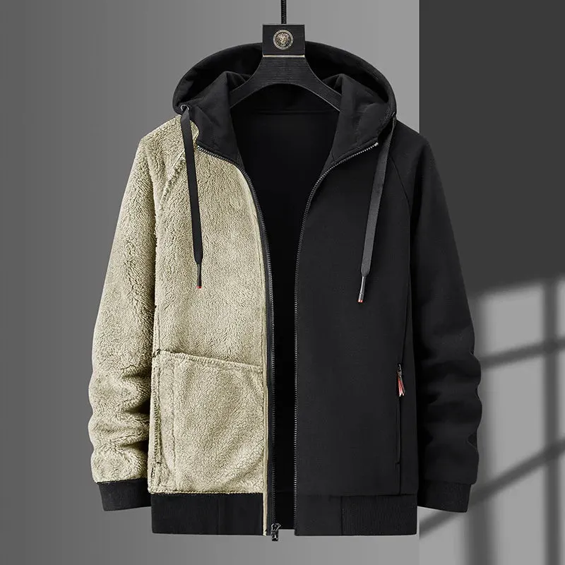 Winter Fleece Hoodies for Men - Thickened Sweatshirts with Lamb Fleece Lining
