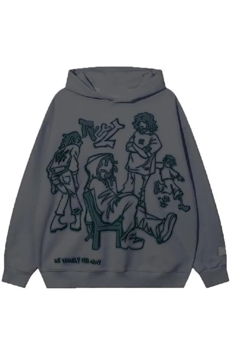 WJ0505 Fleece Graphic Hoodie Sweatshirt