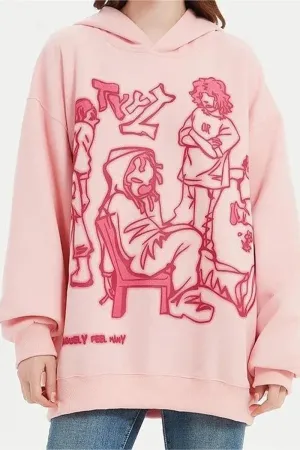 WJ0505 Fleece Graphic Hoodie Sweatshirt