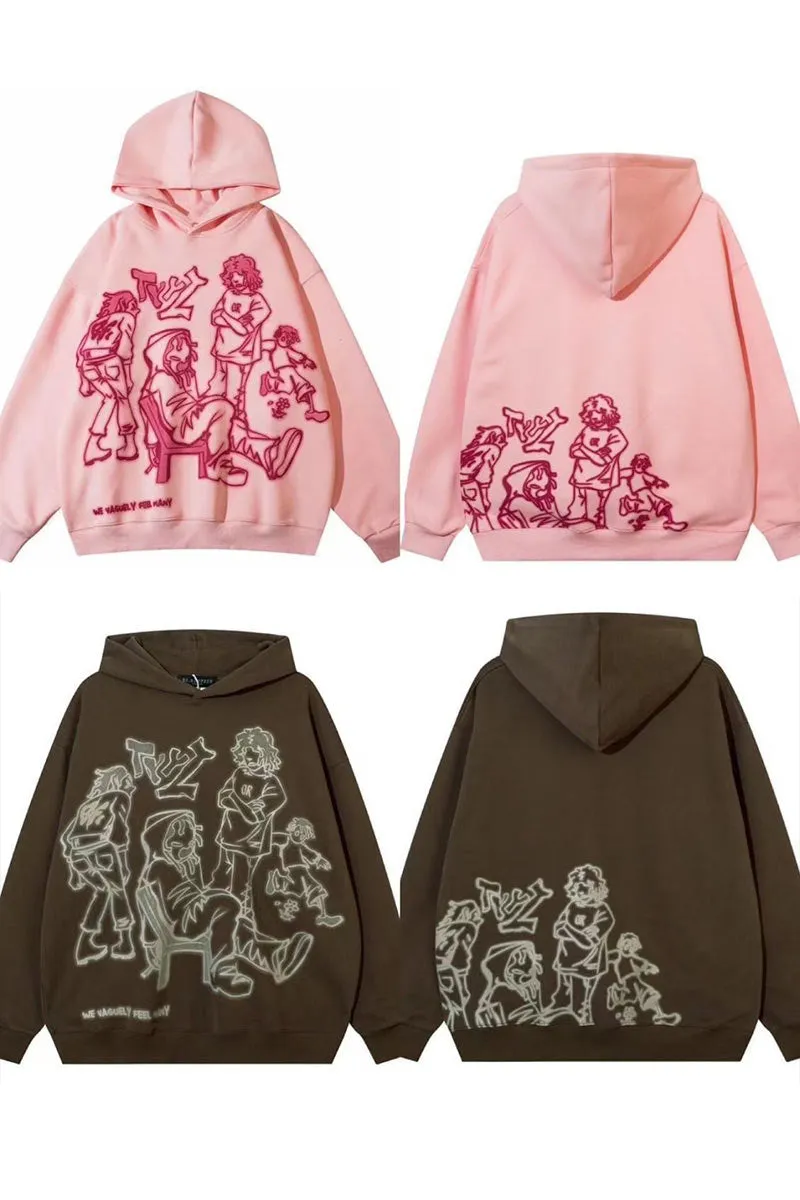 WJ0505 Fleece Graphic Hoodie Sweatshirt