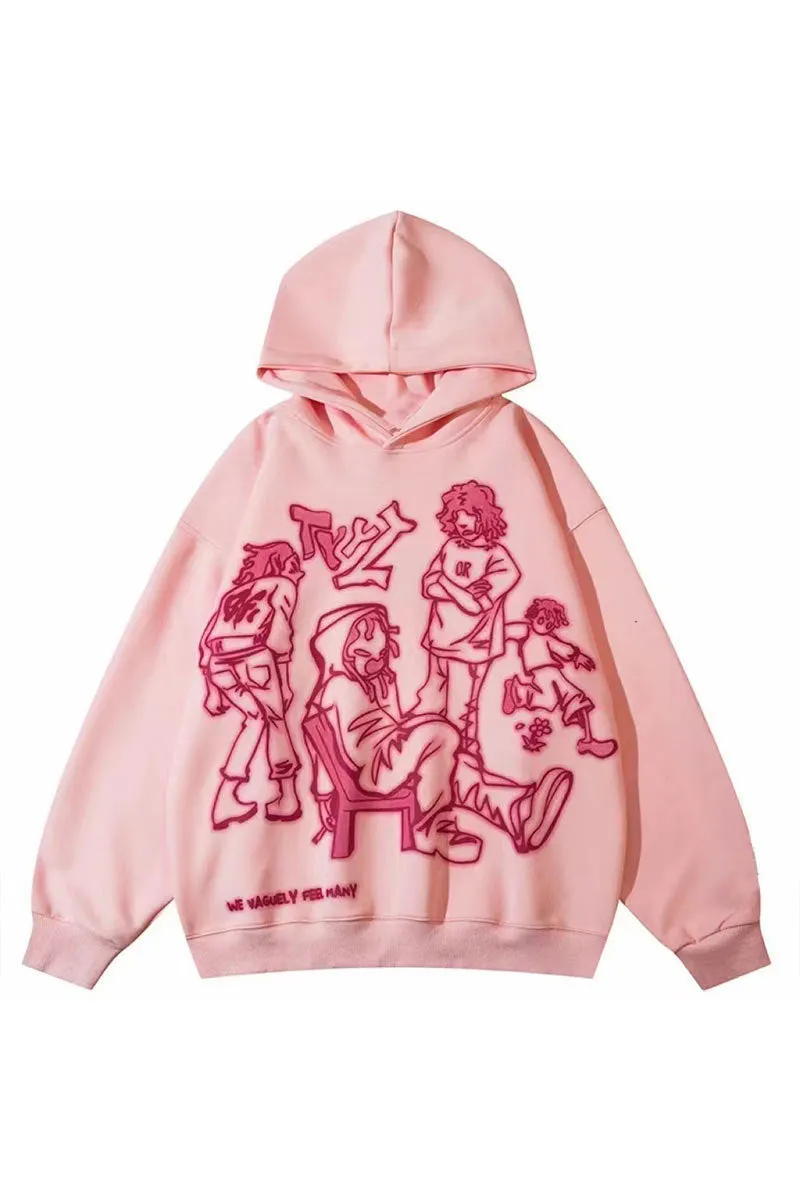 WJ0505 Fleece Graphic Hoodie Sweatshirt