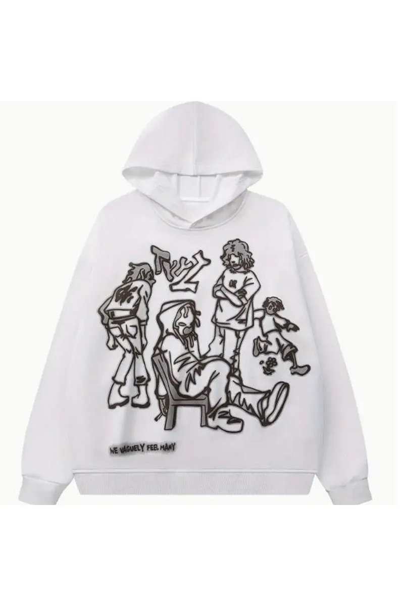 WJ0505 Fleece Graphic Hoodie Sweatshirt