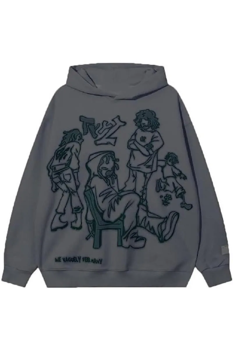 WJ0505 Fleece Graphic Hoodie Sweatshirt