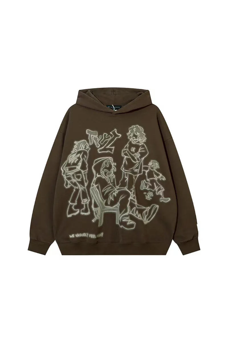 WJ0505 Fleece Graphic Hoodie Sweatshirt