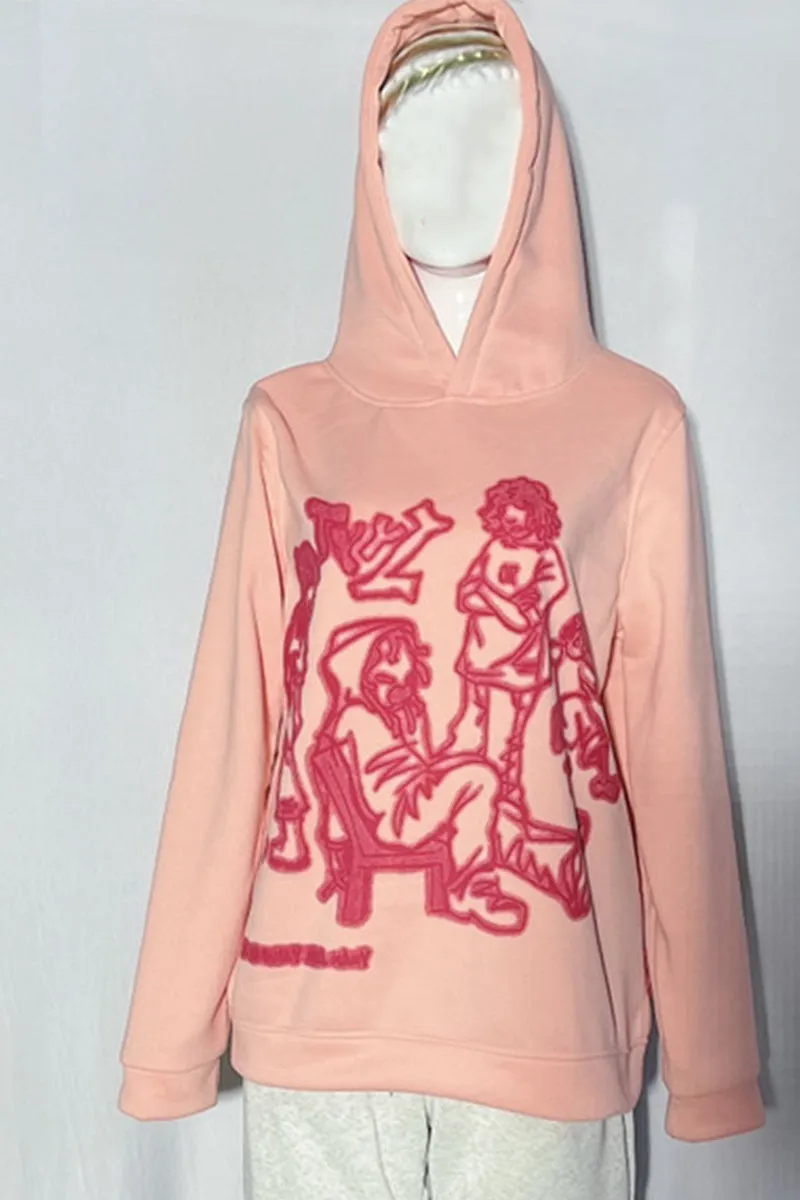 WJ0505 Fleece Graphic Hoodie Sweatshirt