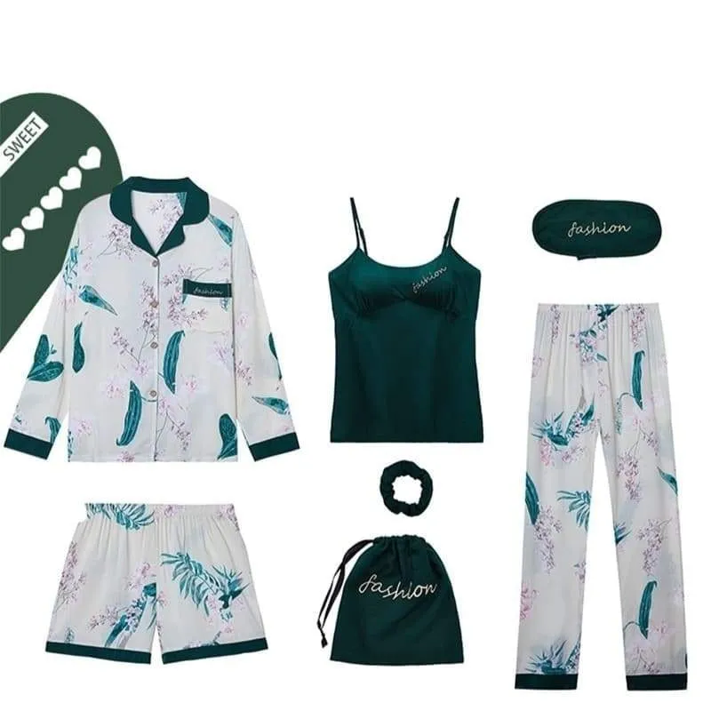 Women Satin Pajamas Set