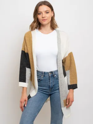 WOMEN'S COLOR BLOCK CARDIGAN