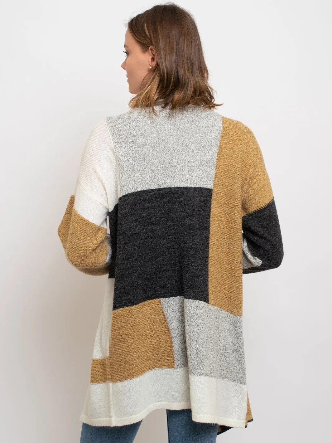 WOMEN'S COLOR BLOCK CARDIGAN