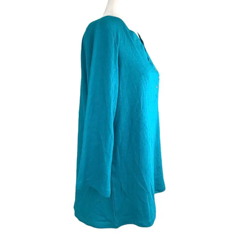 Women's Cotton Henley V-Neck Tops Sweaters