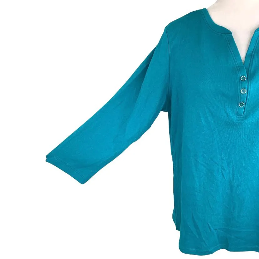 Women's Cotton Henley V-Neck Tops Sweaters