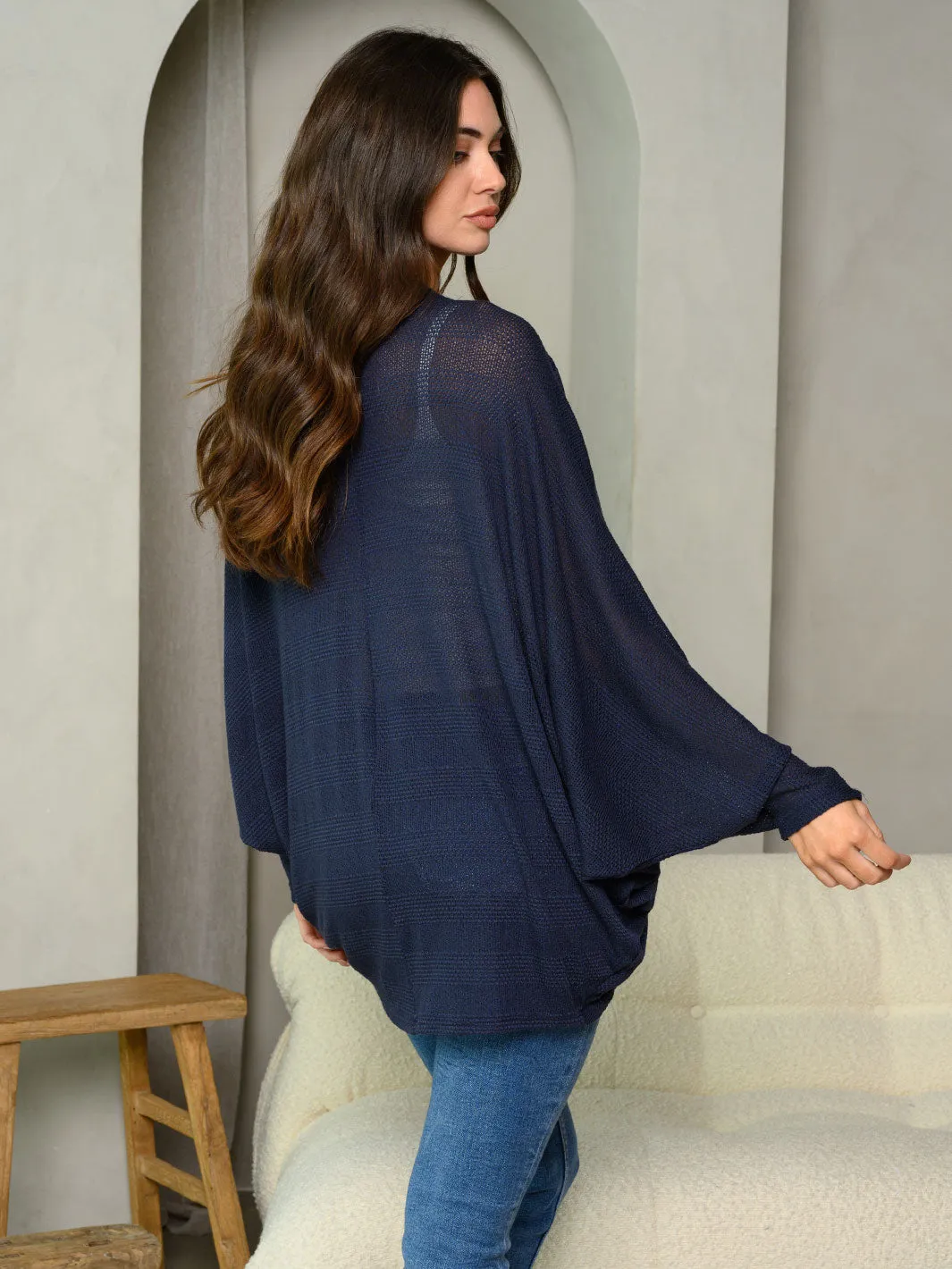 WOMEN'S LONG DRAPE SLEEVE OPEN FRONT CARDIGAN