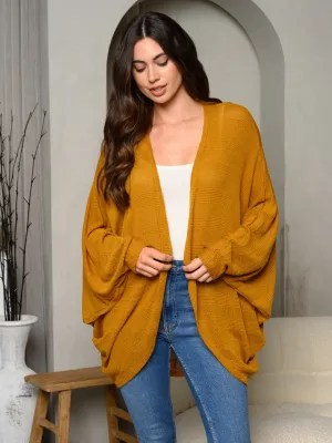 WOMEN'S LONG DRAPE SLEEVE OPEN FRONT CARDIGAN