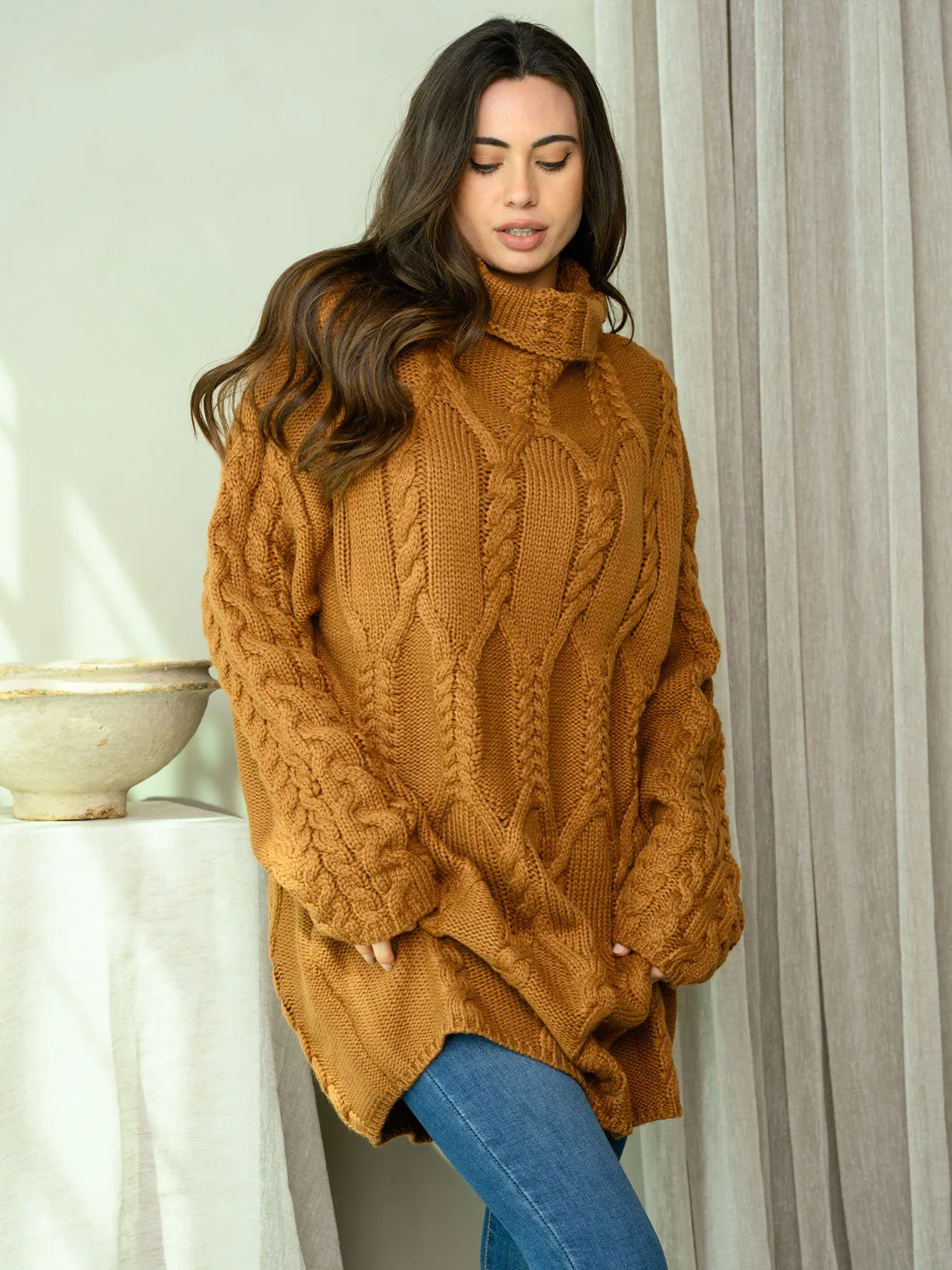 WOMEN'S LONG SLEEVE MOCK NECK SWEATER