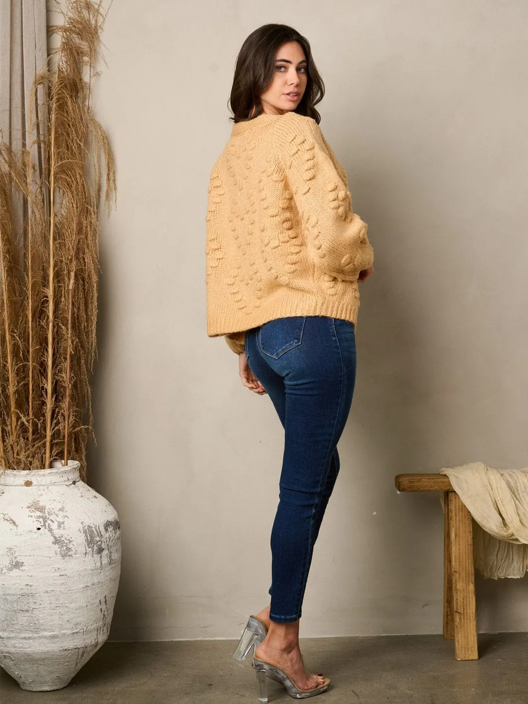 WOMEN'S LONG SLEEVE OPEN FRONT KNIT CARDIGAN SWEATER