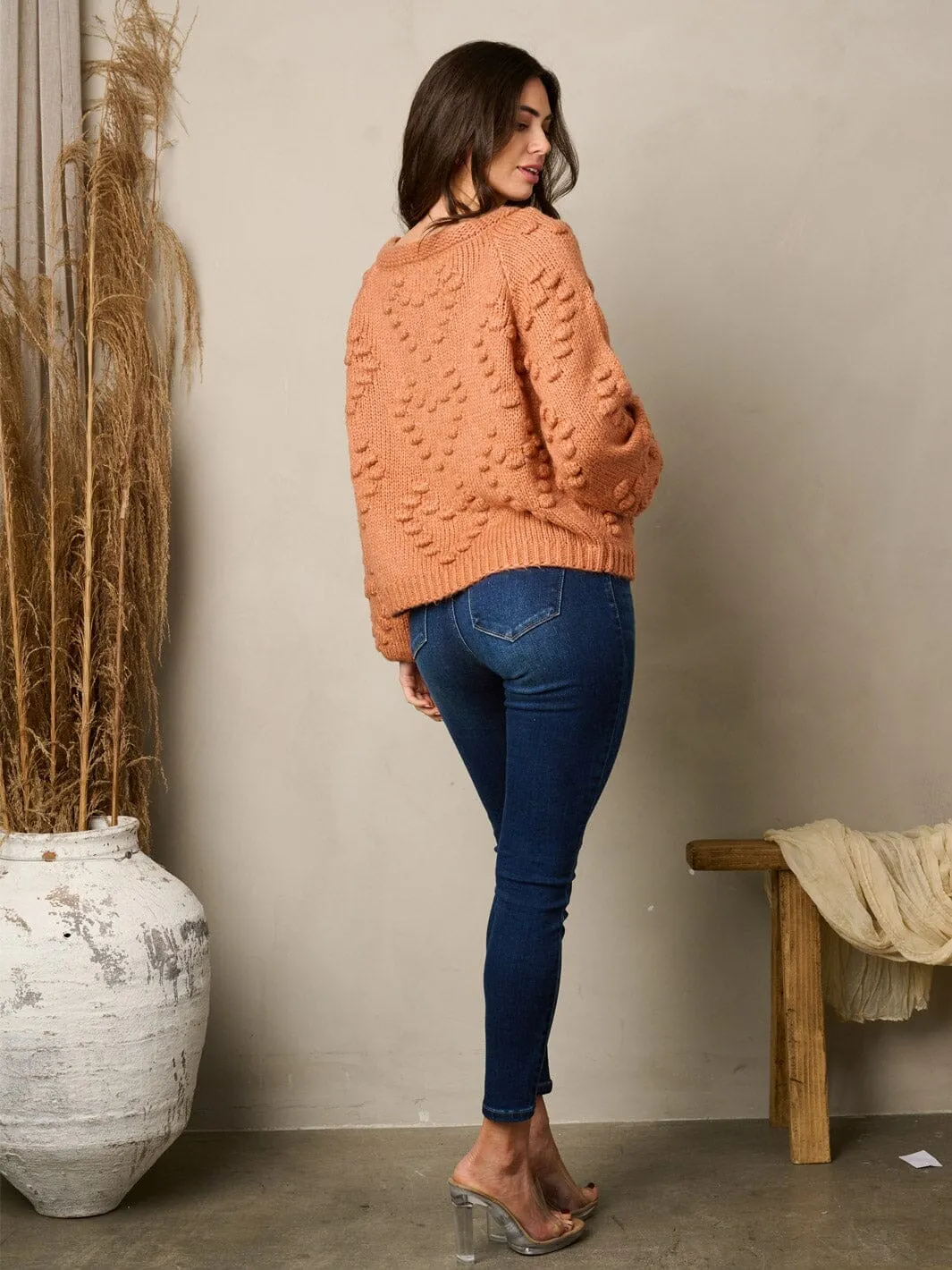WOMEN'S LONG SLEEVE OPEN FRONT KNIT CARDIGAN SWEATER