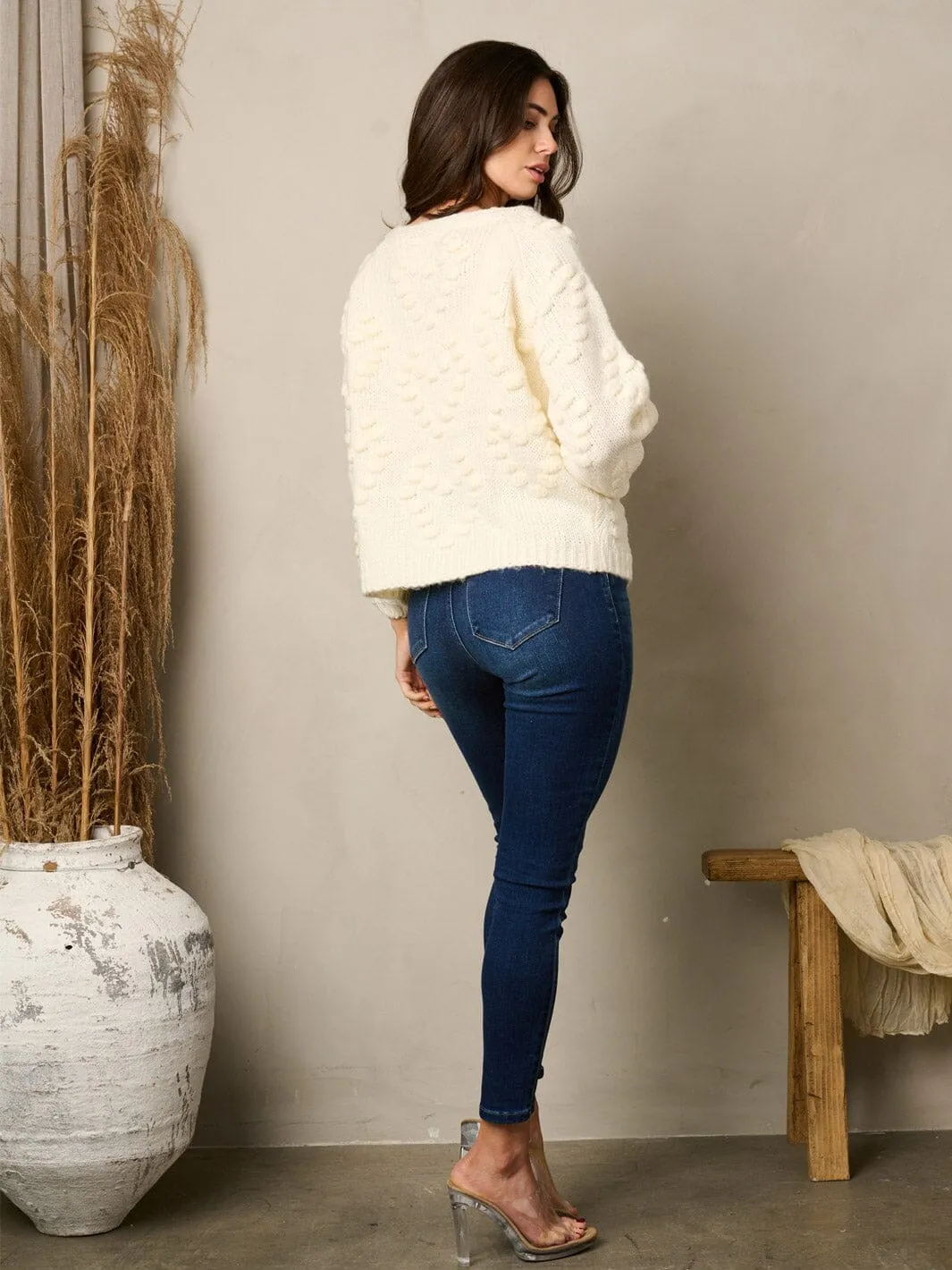 WOMEN'S LONG SLEEVE OPEN FRONT KNIT CARDIGAN SWEATER
