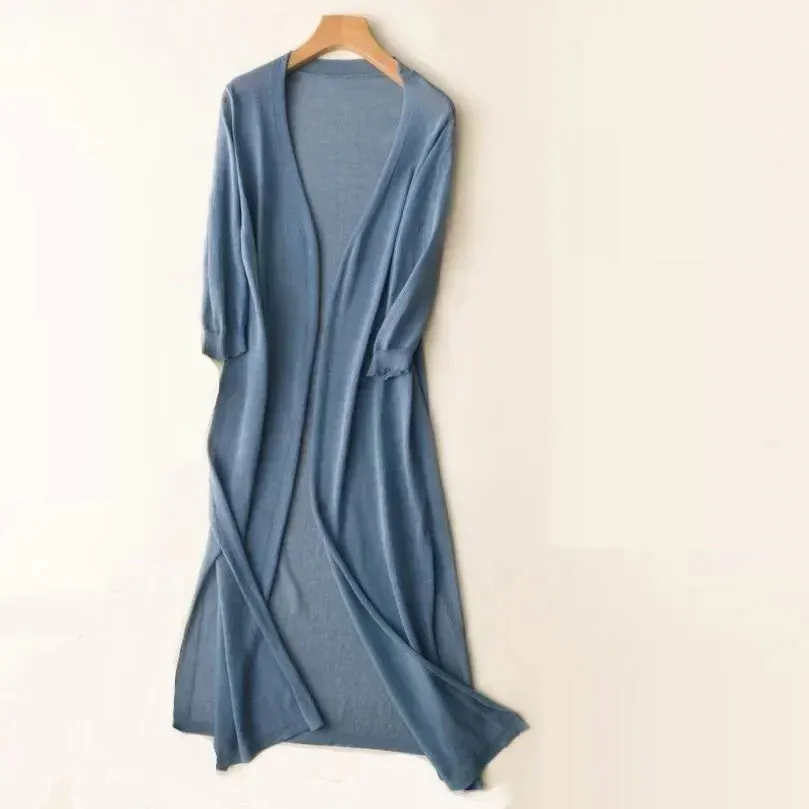 Women's Longline Cardigan – Lightweight Knit – Open Front – Elegant Layer – Spring Essential