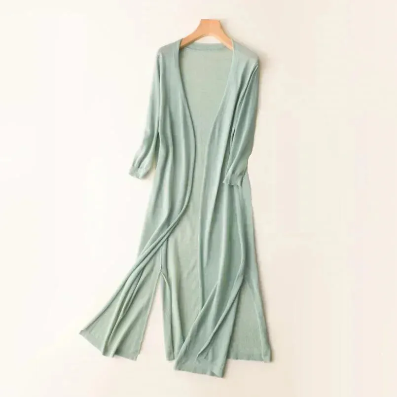 Women's Longline Cardigan – Lightweight Knit – Open Front – Elegant Layer – Spring Essential