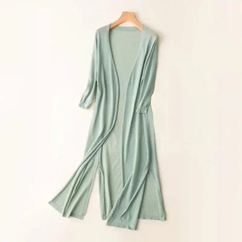 Women's Longline Cardigan – Lightweight Knit – Open Front – Elegant Layer – Spring Essential