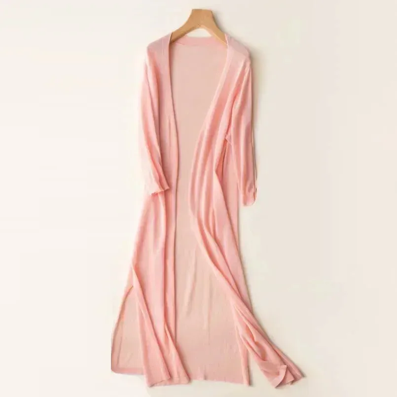 Women's Longline Cardigan – Lightweight Knit – Open Front – Elegant Layer – Spring Essential