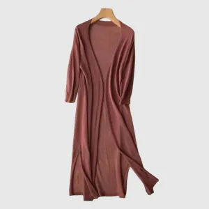Women's Longline Cardigan – Lightweight Knit – Open Front – Elegant Layer – Spring Essential