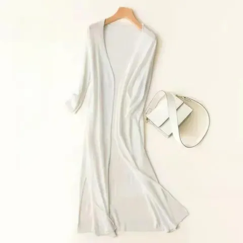Women's Longline Cardigan – Lightweight Knit – Open Front – Elegant Layer – Spring Essential
