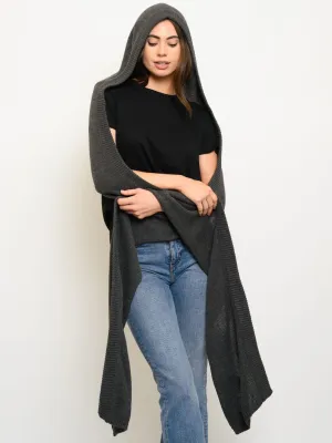 WOMEN'S MUFFLER SWEATER KNIT HOODED SCARF