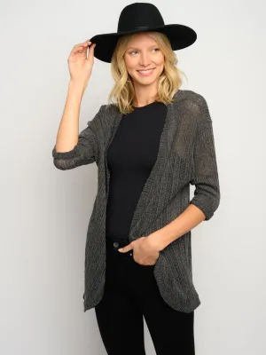 WOMEN'S OPEN KNIT COCOON CARDIGAN