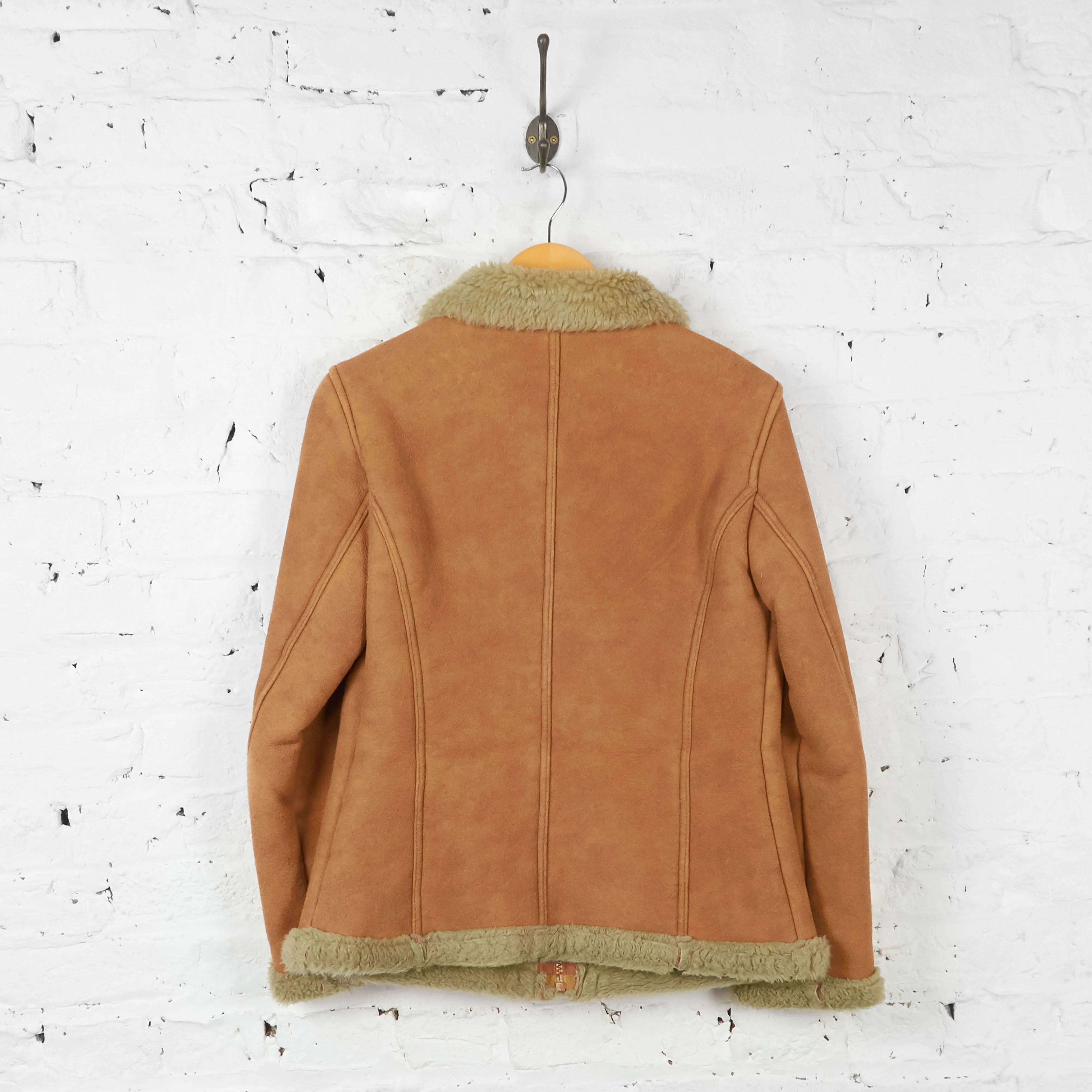 Womens United Colors of Benetton Sheepskin Jacket - Brown - Womens M
